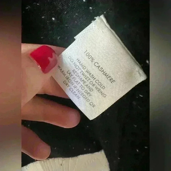 White + Warren Women’s Size Black Cashmere Shawl Collar Open Sweater Cardigan m - Picture 4 of 8